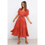 robe portefeuille longue rouille