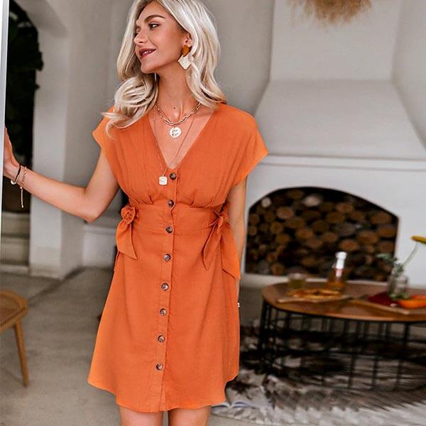 robe courte orange