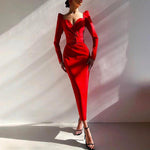 robe de soirée rouge portefeuille