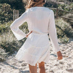 robe portefeuille blanche plissée