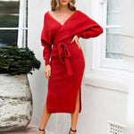 robe rouge manche longue